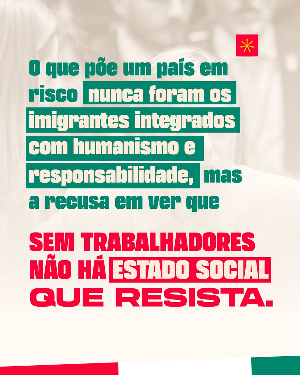 Um governo que passou anos a demonizar a imigração descobre agora o óbvio: sem trabalhadores não há economia nem Estado Social que resista.

Em Portugal, continuamos a fingir que o problema “são os imigrantes”. Não são. O verdadeiro risco é negar a realidade: somos um país com