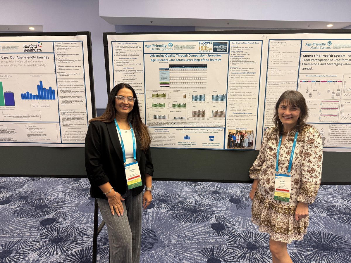Day three at the IHI Forum. We presented the St. John’s Age-Friendly poster, shared our progress toward Level 2, and highlighted our ED’s Bronze Status. Grateful for the insights and inspiration in public, community, and global health.

#IHIForum# 
#AgeFriendlyHealthSystems #