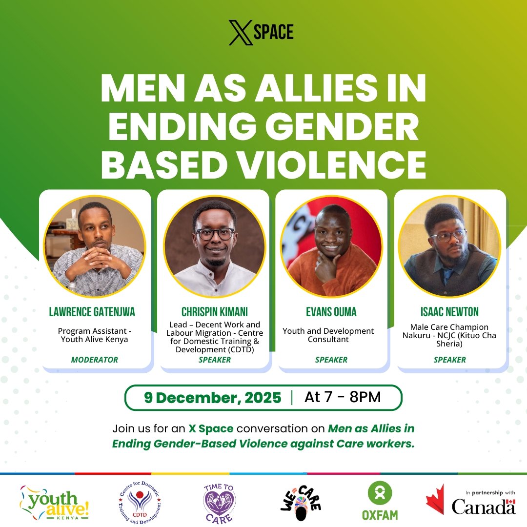 Happening now... sime great conversations here.
#16DaysofActivism
#MakeCareCount
#TimeToCare

<a href="/youthAlivekenya/">Youth Alive! Kenya</a>
<a href="/oxfamKenya/">Oxfam Kenya</a>
@GlobalAffairsCanada