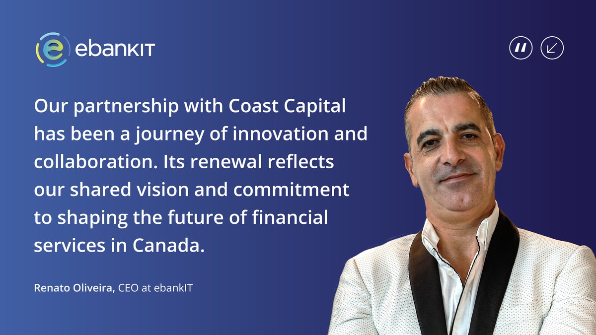 e_bank_it's tweet image. Discover how @Coast_Capital and ebankIT have been shaping the future of digital banking in Canada through years of collaboration, innovation, and shared vision.
Read the full story: hubs.ly/Q03Rhj3N0

#creditunions #ebankit