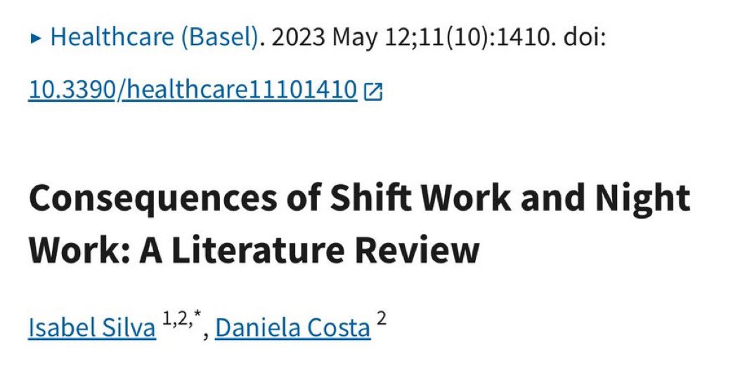 🚩🚩LAS GUARDIAS Y TURNOS NOCTURNOS PERJUDICAN LA SALUD

Las personas que realizan estos trabajos sufren:

+40% de riesgo de enfermedades cardiovasculares.
+23% de riesgo de cáncer.
+33% riesgo de cáncer de mama por cada 5 años de trabajo nocturno.
+36% de riesgo de diabetes tipo