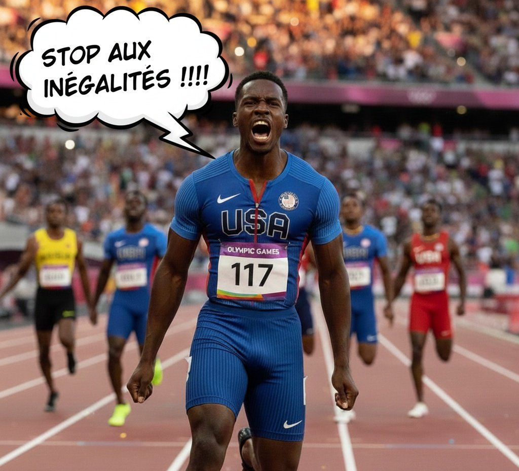 Idée sport olympique : le 110m haines Tous les 10m, le sprinteur doit crier quelque chose qu'il hait : le racisme, les inégalités hommes/femmes, l'injustice, etc... Pour construire, avec les athlètes, un monde plus inclusif. Qu'en pensez-vous svp ? <a href="/EquipeFRA/">Equipe France</a> <a href="/jeuxolympiques/">Jeux Olympiques</a>