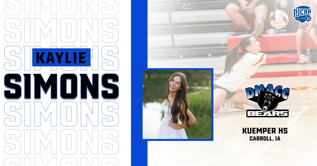 DMACCVB's tweet image. Congratulations to Kaylie Simons from Kuemper HS on her commitment to DMACC Volleyball!!! 

Welcome to the family! 🐻🏐