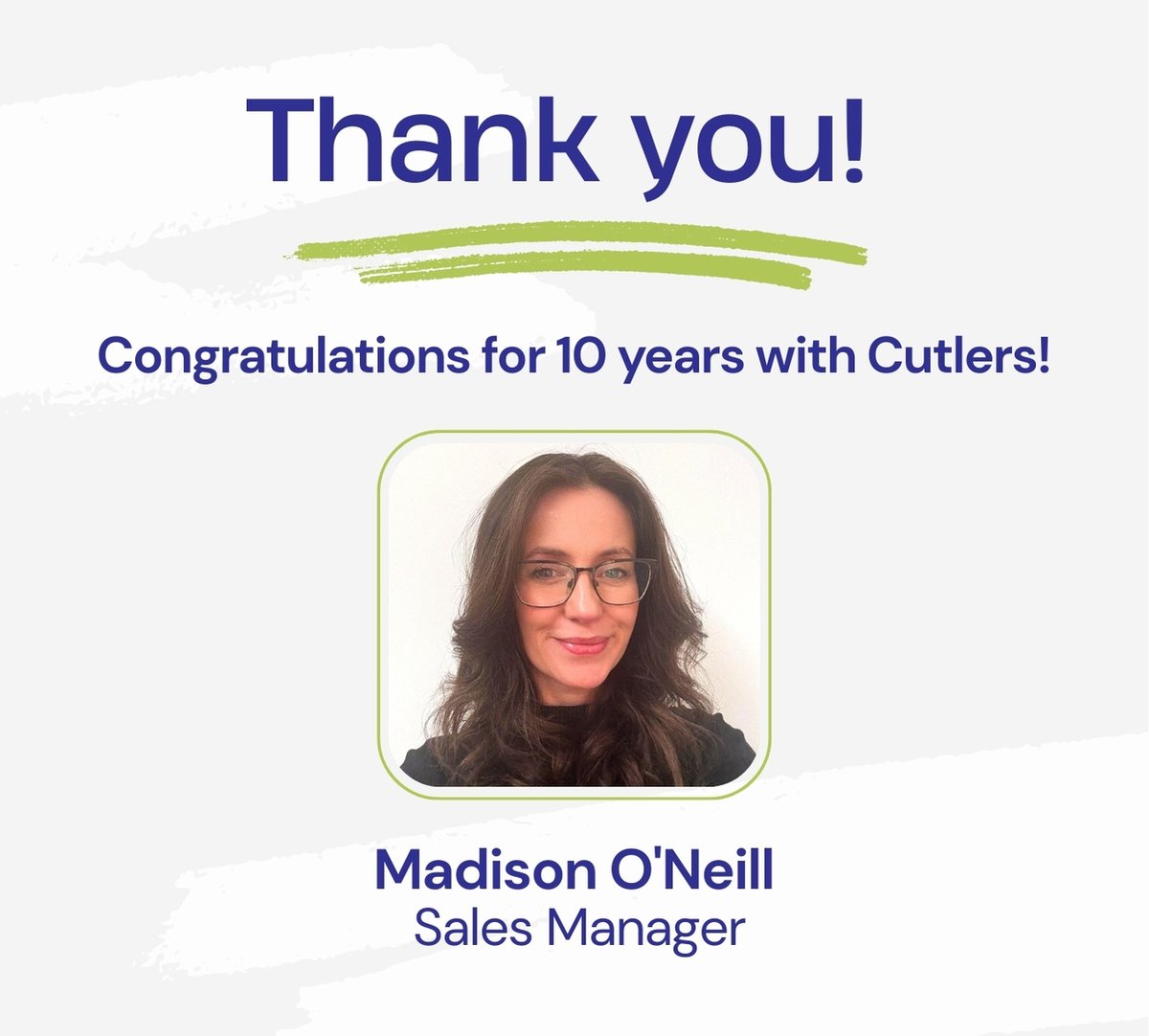 CutlerCleaning's tweet photo. Congratulations Madison! Celebrating 10 years with Cutlers! 🎉

Madison, our Sales Manager, has reached an incredible milestone - 10 years of commitment, and outstanding work. We’re truly thankful for all that you do, Madison. Cheers to you and everything you’ve accomplished! 🥂 https://t.co/ozfe0QeBWL