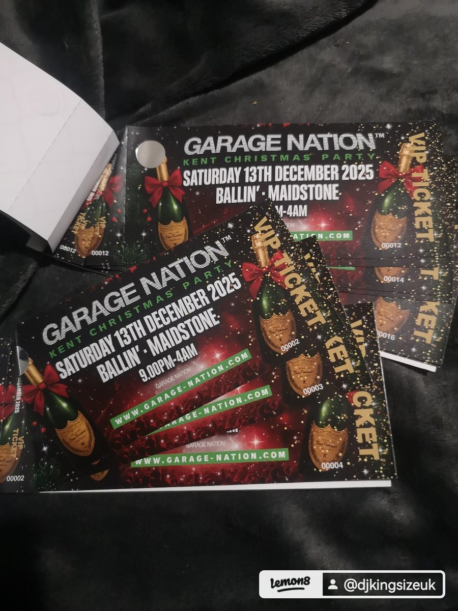Garage Nation Xmas Party Tickets available for collection in Chatham!
£15!! (Cheaper than online)
facebook.com/marketplace/it…