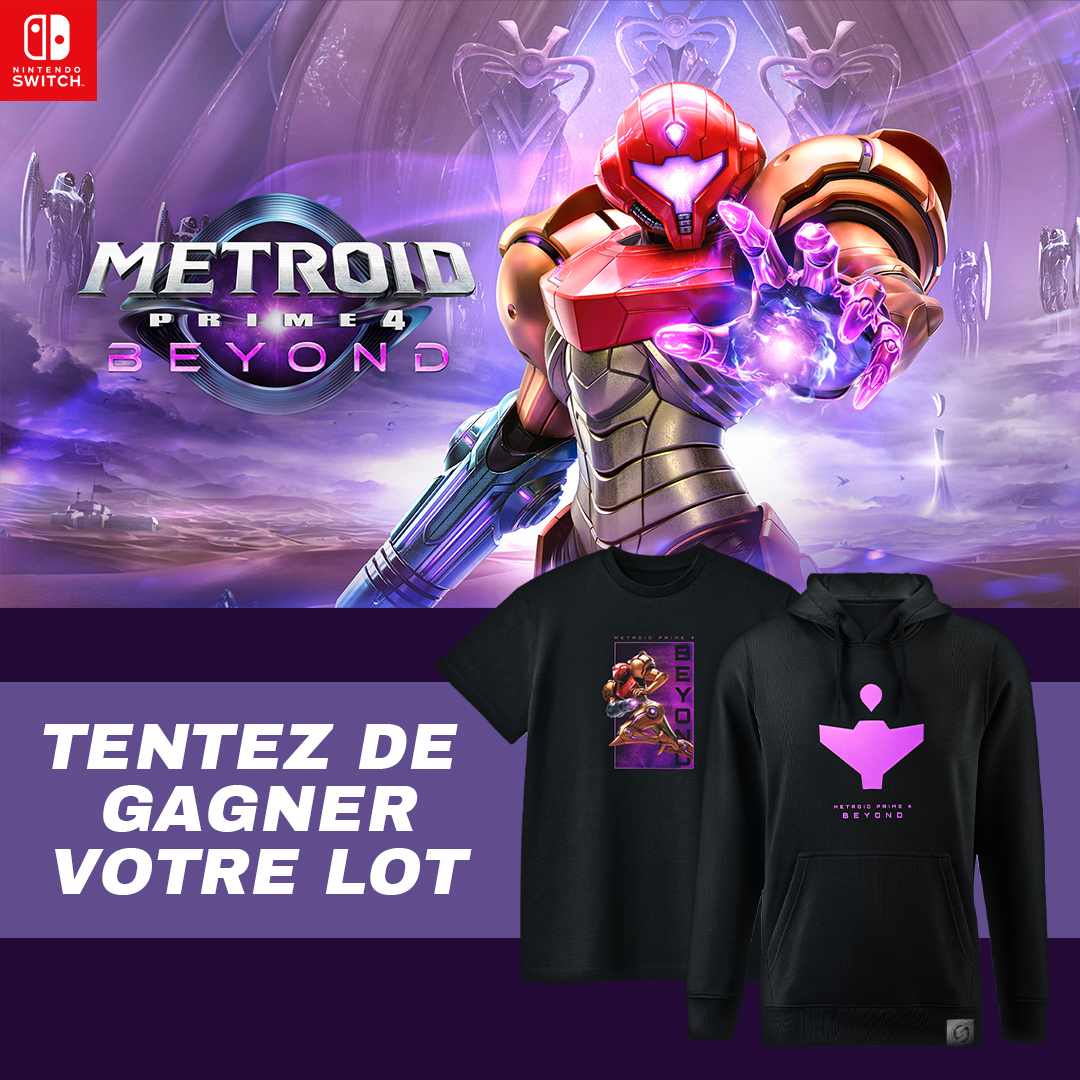 On vous propose de remporter 3 lots comportant un Sweat (XL) et un T-Shirt (L ou XL) officiels Metroid Prime 4: Beyond ⤵️

🟣 Like⁣⁣⁣, RT &amp; Follow <a href="/Micromania_Fr/">Micromania-Zing</a>
🟣 Mentionner en réponse un ami avec #MicromaniaMetroid
⁣
Tirage au sort dans 7 jours 🔥