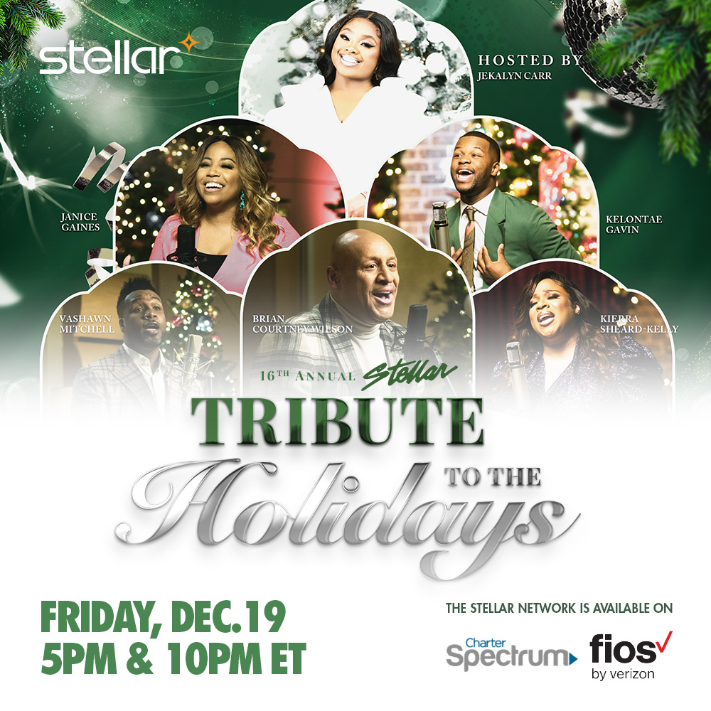 StellarTVnet's tweet image. The Stellar Tribute to the Holidays is bringing you a heartfelt evening of soul-stirring music, timeless carols, and the uplifting gospel sound we’ve cherished for generations, hosted by #JekalynCarr. #Scroll for a complete list of airings on @StellarTVnet!