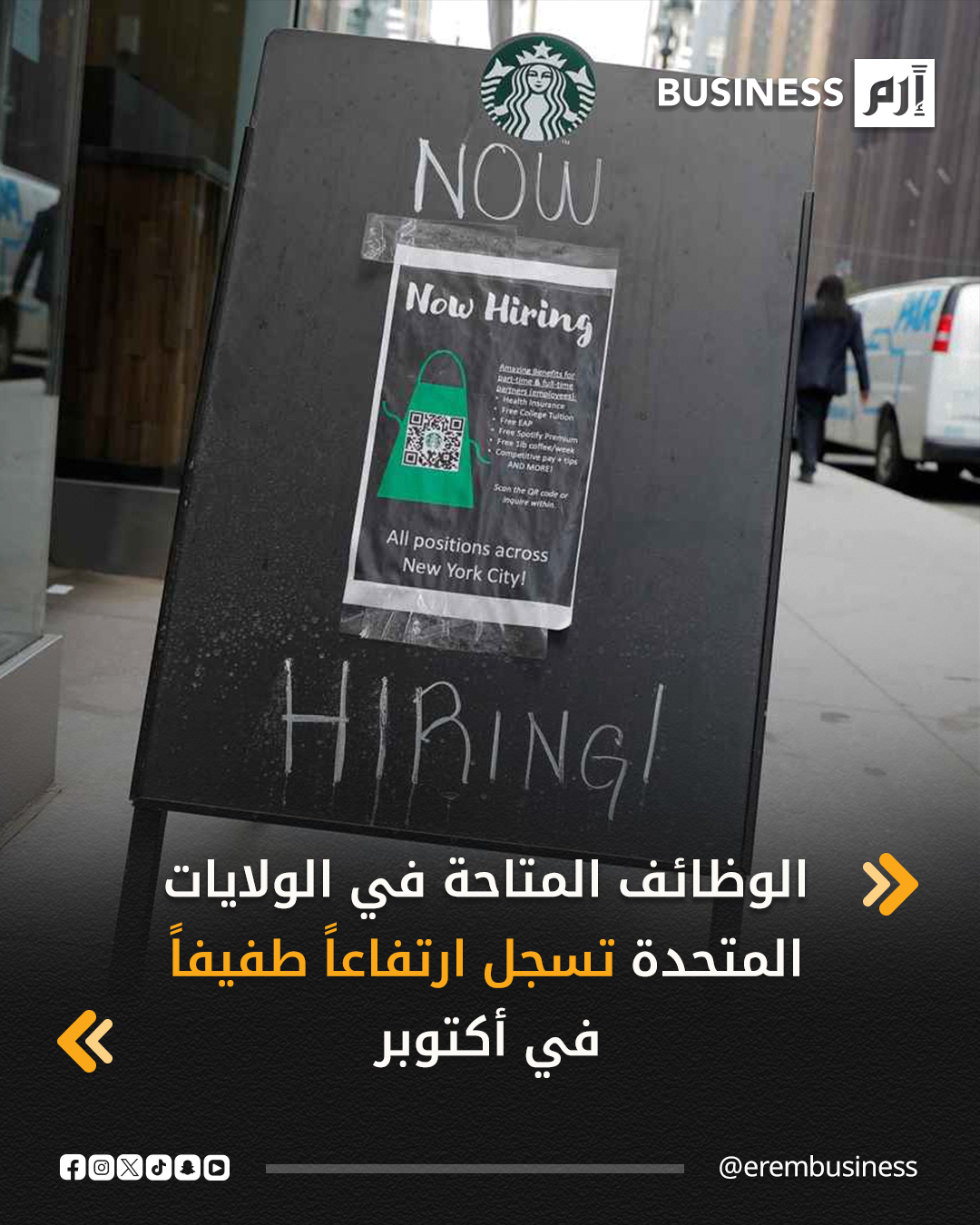 ارتفع عدد الوظائف الشاغرة في الولايات المتحدة بشكل طفيف خلال شهر أكتوبر، في حين ظلّت عمليات التوظيف ضعيفة، وسط بيئة اقتصادية غير مؤكَّدة تواجه أصحابَ العمل.. التفاصيل في 