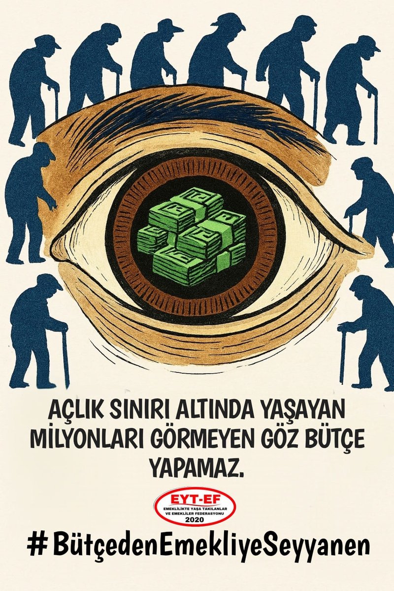 EMEKLİ 👇 #BütçedenEmekliyeSeyyanen Bütçe bir tercihler belgesidir.  16 milyon emekliyi yok sayan hiçbir #bütçe meşru değildir.  #Emekli yi açlığa,borca,sadakaya mahkum eden bir düzen değil;  En az 35BinTL #SeyyanenZam istiyoruz.  #5000KısmiyeAcilenYasa
<a href="/RTErdogan/">Recep Tayyip Erdoğan</a>
<a href="/isikhanvedat/">Prof. Dr. Vedat Işıkhan</a>
