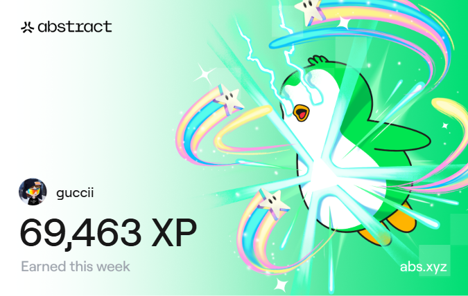 gucci_gcc's tweet image. 69k xp just 4 bullposting @AbstractChain 😼