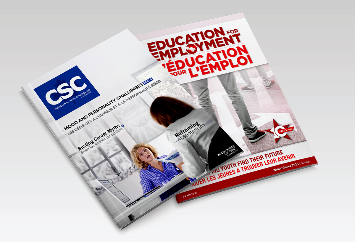Check out the Winter 2025 issue of Canadian School Counsellor Magazine!  Available online now: canadianschoolcounsellor.com/csc-magazine/
