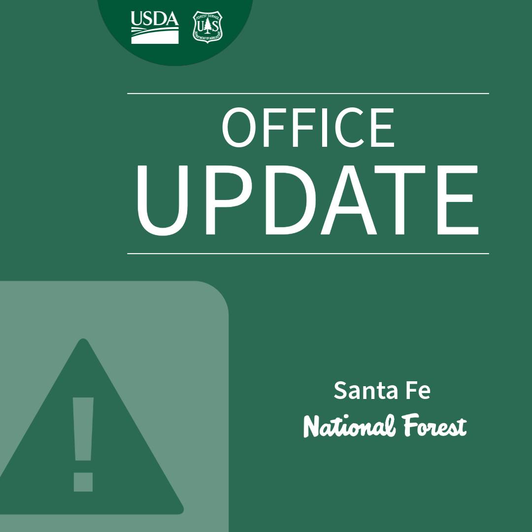 The Supervisor's Office located in Santa Fe, N.M. is CLOSED today December 9, 2025, due to a network outage. We are unable to take calls and sell passes and permits.

Purchase a pass or permit at any of our District Offices: fs.usda.gov/r03/santafe/of…

Purchase a Christmas Tree