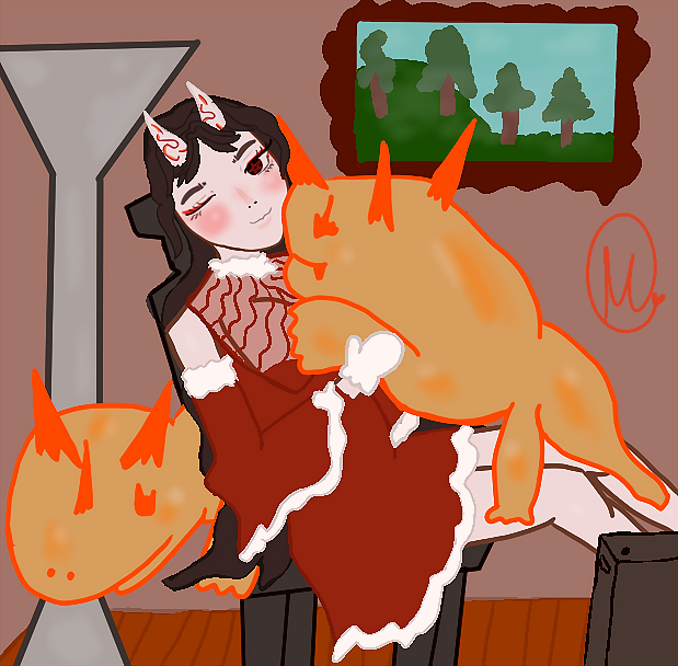 I tried drawng a bit today, this is how it turned out ~

happy holidays everyone! 🍮💝