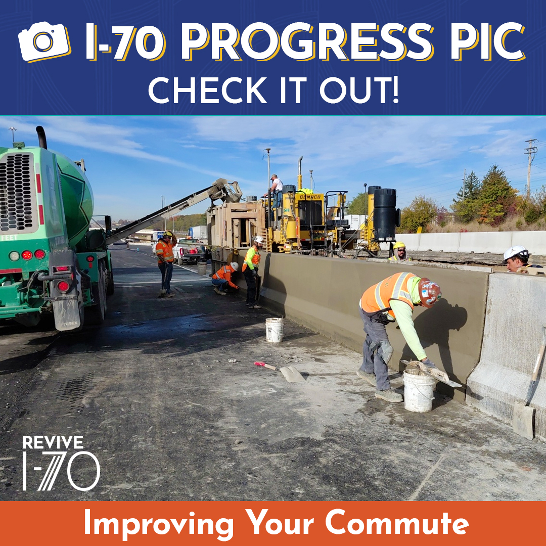 Work continues in the eastern portion of the project area – from west of U.S. 35 to the Ohio state line.

Crews are pouring new concrete barriers to prepare for traffic to move onto the new travel lane.