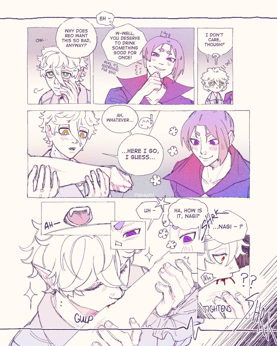 rynthologist's tweet photo. [      rong / reonagi      ]

vampire's first blood-drinking part 2 https://t.co/Tp2mXYBPKY