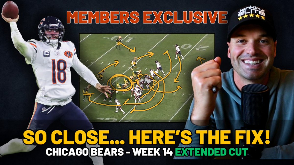 TJenkinsElite's tweet photo. #DaBears fans... this one hurt!

They were right there - just a few clean-ups away.

I went into the exact fixes in today's Members-Only breakdown!

I'm guessing Ben is covering the exact same stuff in the meeting room!

Join the FTA Army for the deep stuff. 🧠🏈 https://t.co/8peD59H3rD