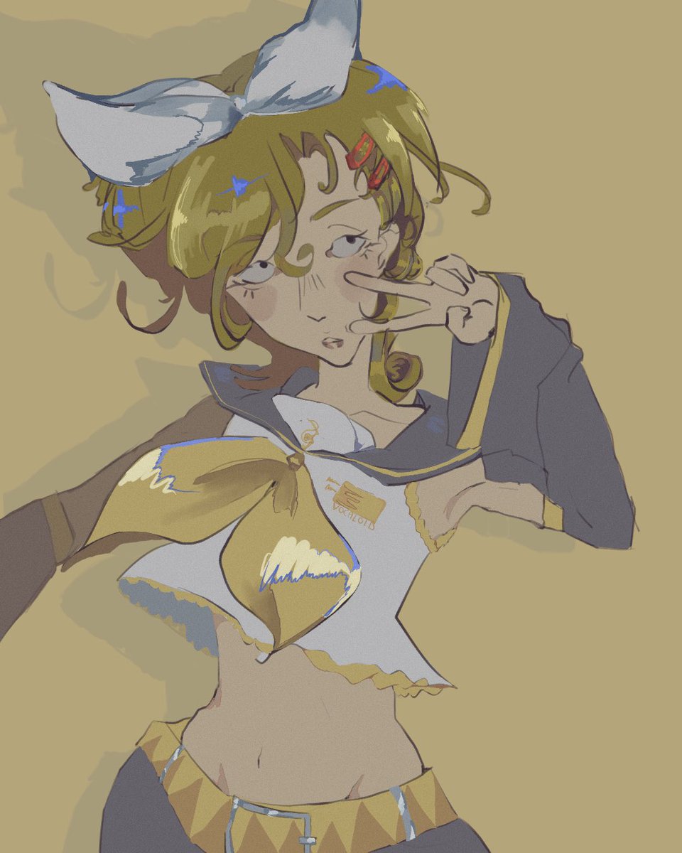 chipcabbage's tweet photo. setsu cosplaying rin kagamine because i have free will #gnosia #グノーシア #setsu https://t.co/oFDzI5A7H0