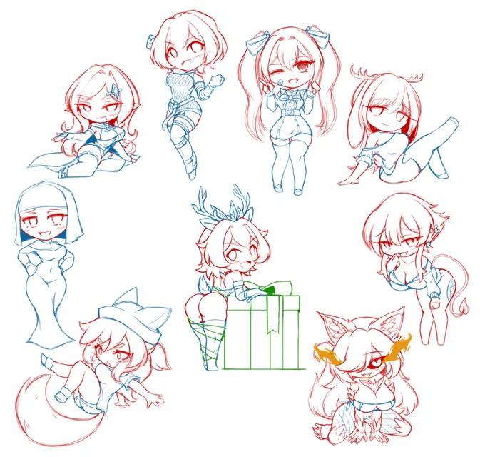 More chibis to add for this month's lil project of mine. Do you recognize any of them?