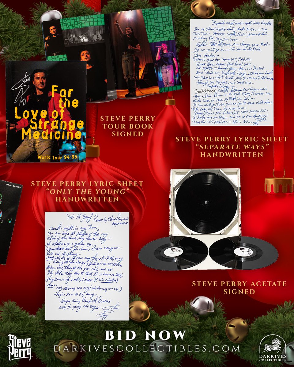 StevePerryMusic's tweet image. Steve Perry’s Holiday auction full of music history from Steve’s personal archive is live darkivescollectibles.com Proceeds benefit Gilead House, which works with single mothers and their children - many of whom are survivors of domestic violence - helping them rebuild their lives