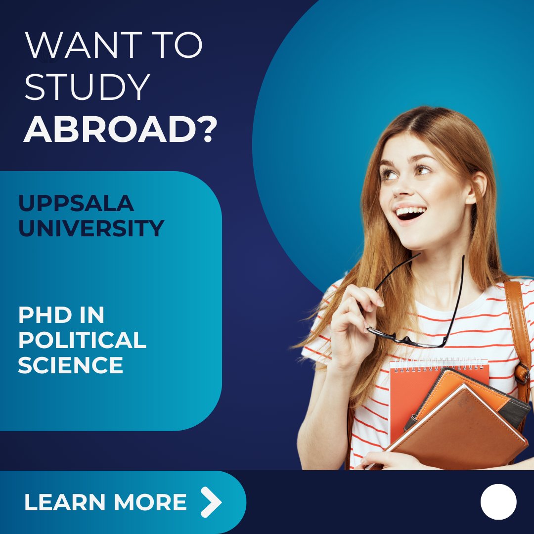 opportunitiesfy's tweet image. 2026 PhD Programme in Political Science at Uppsala University: Now Open🔊
✅Full-time doctoral employment
✅Research training
✅Teaching opportunities
🗓️Deadline: 30 January 2026
🔗wp.me/p23f03-hRp

#PhDOpportunity #PoliticalScience #UppsalaUniversity
