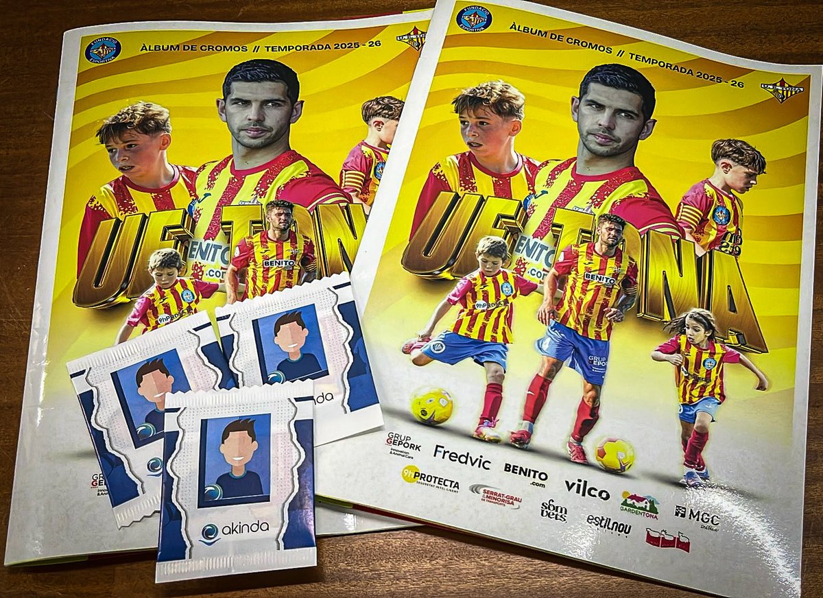 ❤️‍🔥 Ja tenim aquí l’𝗔̀𝗟𝗕𝗨𝗠 𝗗𝗘 𝗖𝗥𝗢𝗠𝗢𝗦 del club.

A partir d’avui ja podeu aconseguir els paquets de cromos al bar del camp. 

📕 Reuneix-los tots, enganxa’ls i completa el teu àlbum!

🎁 Els dos primers en completar-lo s’enduran un premi.

#SomHiTona 🟡🔴