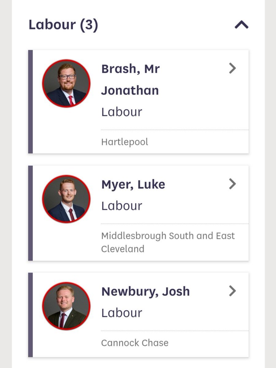 Well done to the three Labour heroes who voted with their constituents and against today's Lib Dem Bill to rejoin the EU customs union:

<a href="/JonathanBrash/">Jonathan Brash MP</a>, Hartlepool
Luke Myer MP, Middlesbrough South
<a href="/JoshNewburyMP/">Josh Newbury MP</a>, Cannock Chase