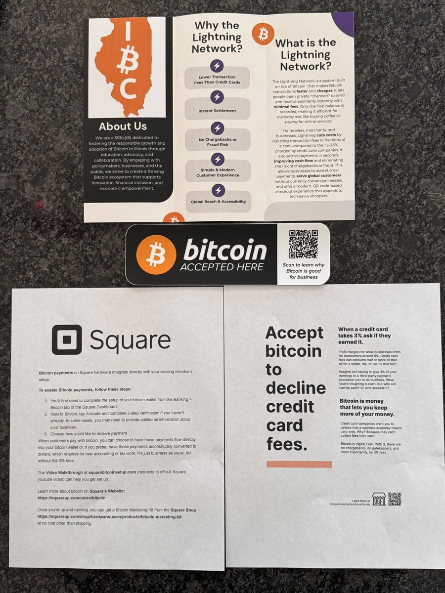 These businesses in Peoria, IL were hand delivered an IBC LN flyer, Square setup instructions, and a Bitcoin Accepted Here sticker.  Bitcoiners are called to encourage them to start accepting bitcoin. 

Slow Hand Craft BBQ
Leaves and Beans Coffee
Intuition Coffee Co
Case de Arte