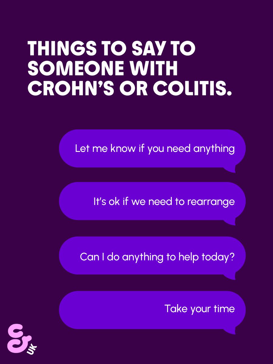 Sometimes it can be hard to know what to say. We’re here to help.

#InvisibleIllness #Crohns #Colitis #InflammatoryBowelDisease #ibd