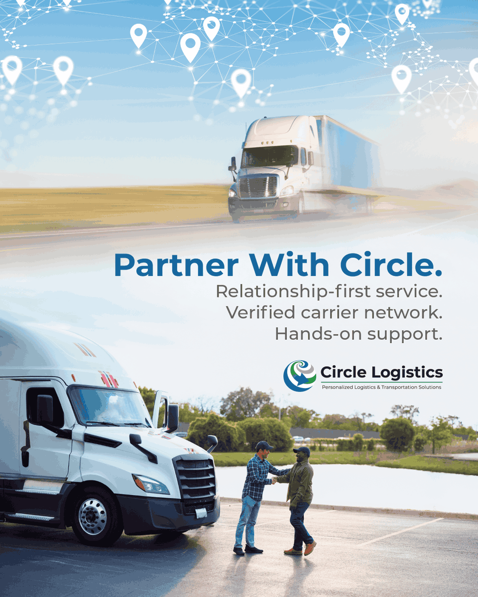 CircleDelivers_'s tweet photo. We don’t just move freight—we move with you.
Reliable service, clear communication, and solutions built around your needs.
Ready to move smarter together?

📦 Request a quote: https://t.co/7VUSCOrjWF

#CircleLogistics #FreightPartner #3PL https://t.co/kI58mDp88l