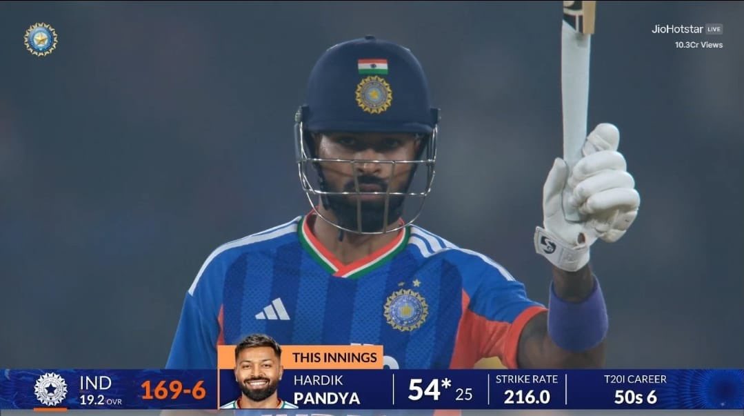theAkashh's tweet photo. Hardik with his half-century showed that Superman came early on the cricket field 

Watch Superman on JioHotstar on December 11 https://t.co/0xKatbWV1i