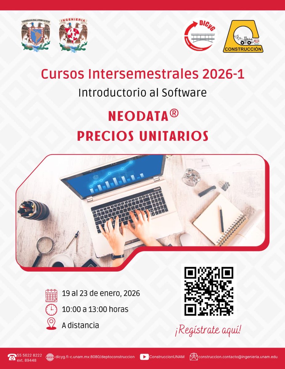 Inscríbete a los Cursos Intersemestrales del Departamento de Construcción.