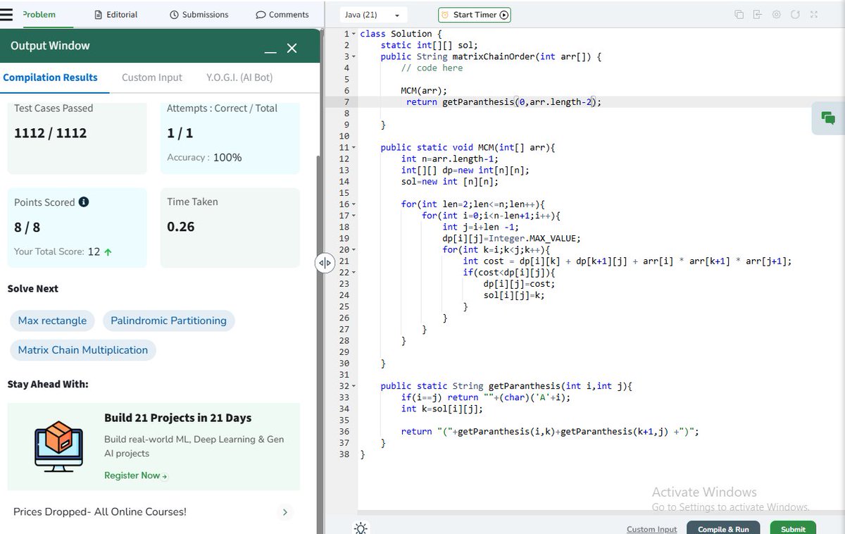 SheshiVardhan34's tweet image. log 10 
--solved brackets in matrix chain multiplication
--explored linux customisations 
--customized alacritty and neovim  

#DSA 
#linuxprogramming 
#softwareengineering 
#computerscience 
#java 
#Coding 
#buildinpublic