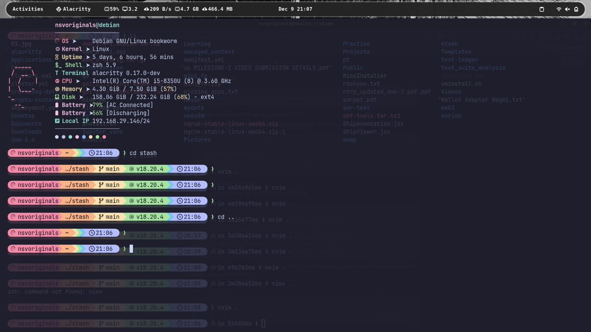 SheshiVardhan34's tweet image. log 10 
--solved brackets in matrix chain multiplication
--explored linux customisations 
--customized alacritty and neovim  

#DSA 
#linuxprogramming 
#softwareengineering 
#computerscience 
#java 
#Coding 
#buildinpublic