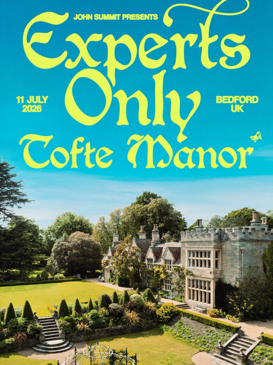 expertsonly's tweet image. You are cordially invited to Experts Only UK debut for an open-air affair at the iconic Tofte Manor on July 11th 2026 🏰🥂 SALTBURN SUMMER BABY!!

Sign up for presale: tix.to/TofteManor