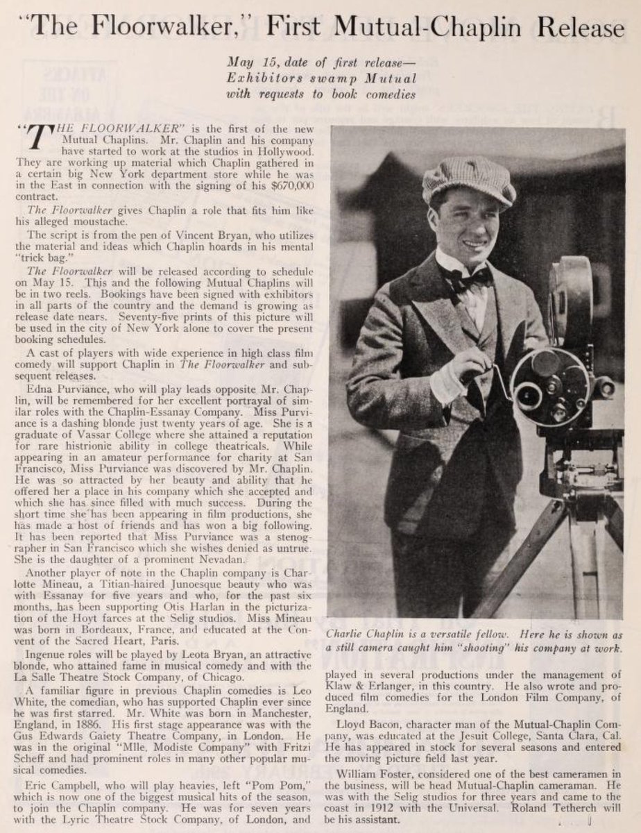 Charlie Chaplins FIRST MUTAL RELEASE, The Floorwalker, read all about it here