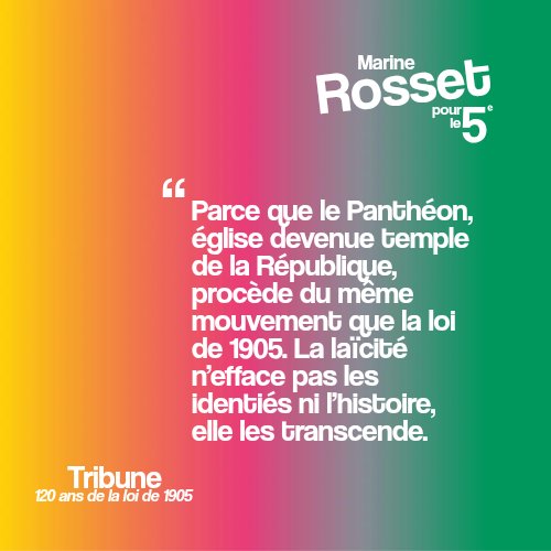 MarineRosset's tweet photo. Avec @egregoire nous proposons de renommer la place du Panthéon en place de la Laïcité.

Ce geste fort doit rappeler à chacun l'importance de la Laïcité comme pillier de notre République.

#Paris5 #Municipales #Laïcité #Panthéon #AvecMarineRosset https://t.co/ExQq2bDVUq