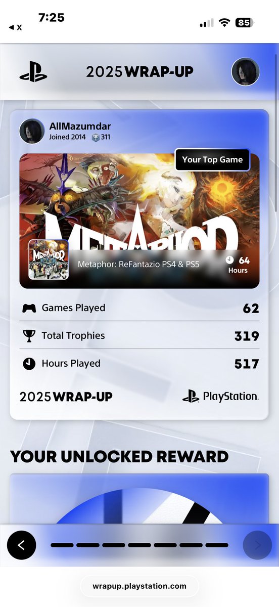 Switch 2 and PC ate a lot of my time this year so my hours were down yet again lol