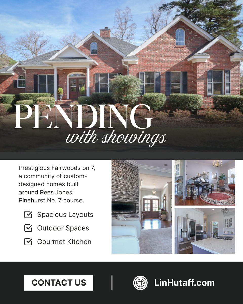 LinHutaff's tweet image. PENDING w/ showings | 175 Inverrary Rd
Fully renovated in Fairwoods on 7, this 4BD/5BA home overlooks the 12th hole of Pinehurst No. 7 with 180° golf views, chef’s kitchen, Carolina room &amp;amp; walk-out lower level.

🏡 More details at loom.ly/dxLo4WY.