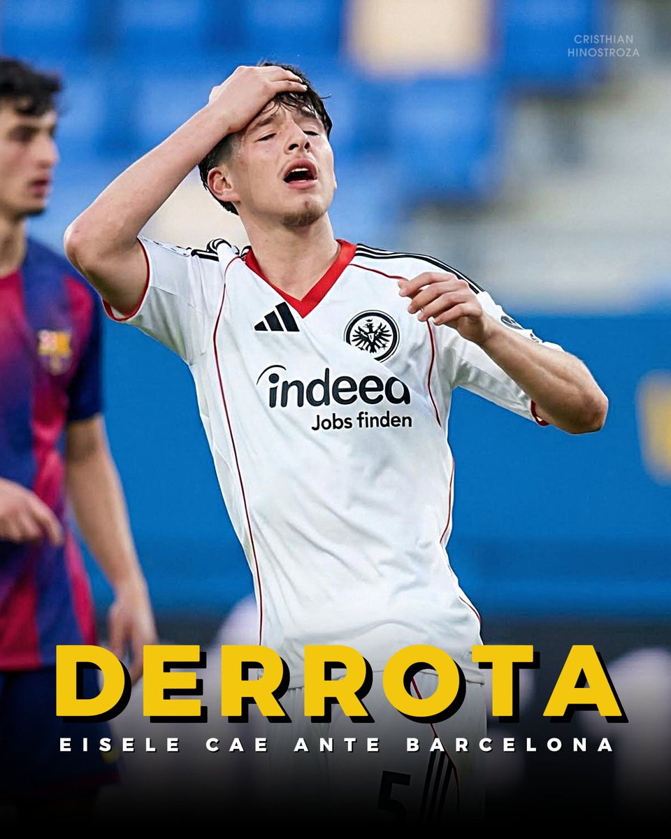 Dura caída del Eintracht Frankfurt ante Barcelona por la UEFA Youth League (U19). Se le fue la victoria en los últimos minutos y ahora complica su clasificación a la siguiente fase.

Philipp Eisele 🇵🇪 fue titular, jugó de defensa central y completó los 90'.