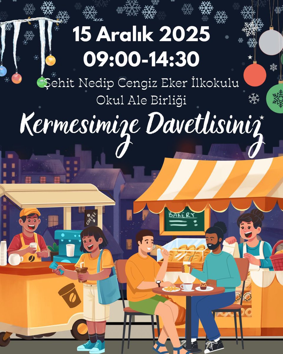 Renkli etkinlikler
Hepsi yılın son kermesinde sizleri bekliyor.
Ailenizle, dostlarınızla, komşularınızla gelin; hem güzel vakit geçirelim hem de dayanışmanın gücünü büyütelim. Küçük bir katkı, büyük bir mutluluk yaratır…