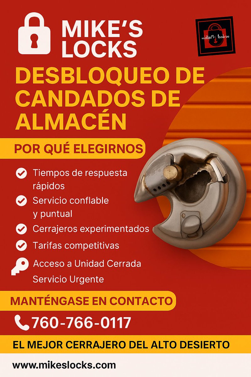 LocksMikes's tweet image. 🔐 Locked out of your storage unit? Mike’s Locks gets you back in fast &amp;amp; damage-free across Victorville, Apple Valley &amp;amp; the High Desert. Quick, reliable, on-site service you can trust.  #MikesLocks #StorageLockout