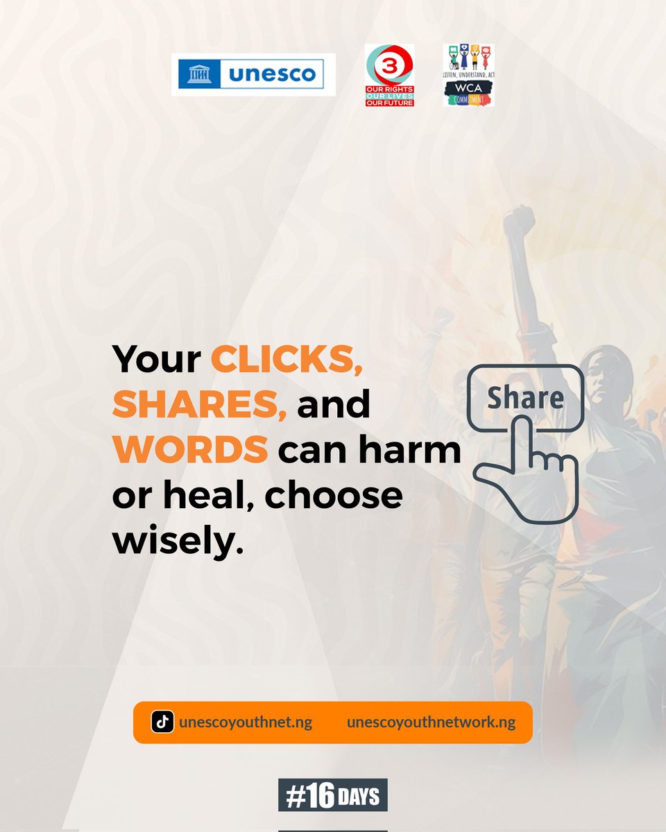 Your digital footprint is your legacy. Make it one of kindness, truth, and love. 🧡

#16Days #O3 #WCACommitment #EndDigitalViolence