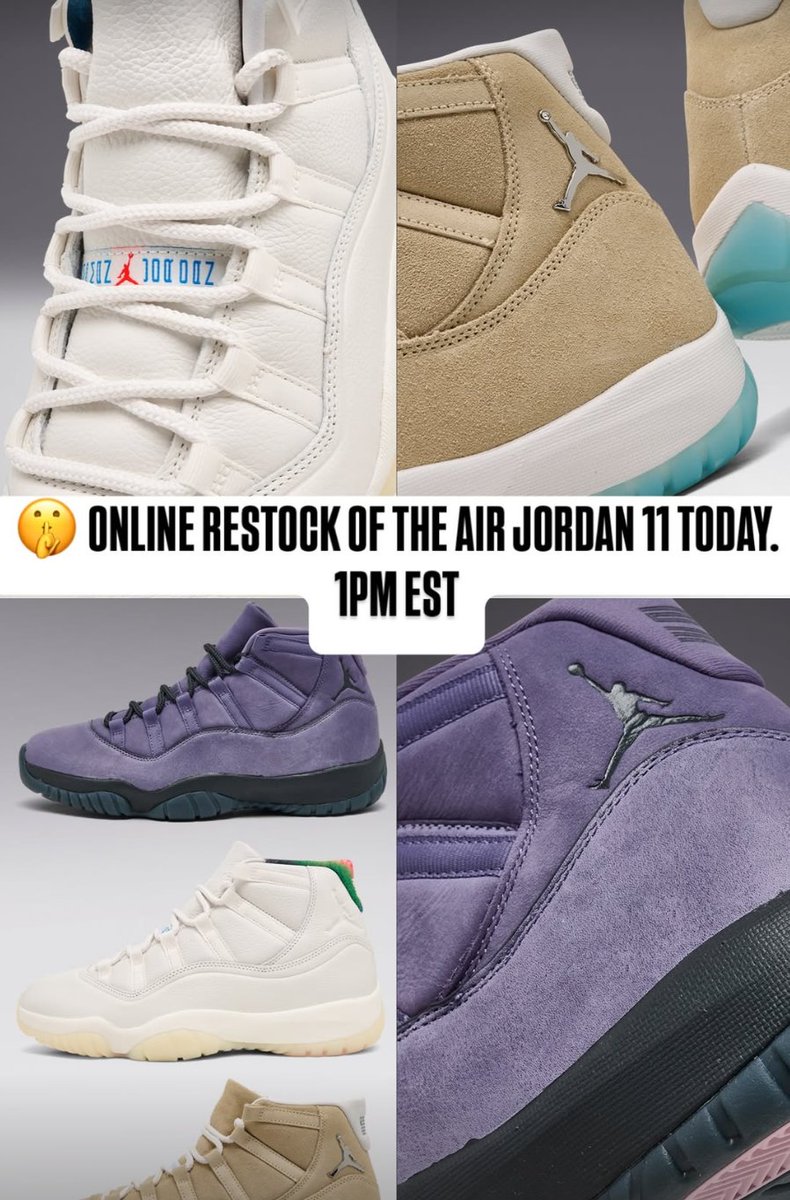 SOLELINKS's tweet photo. Ad: LIVE at 10am PT/11am ET
Air Jordan 11 Retro City Pack
=> https://t.co/FpWyKdJxAi https://t.co/yBHYkgb8Z5