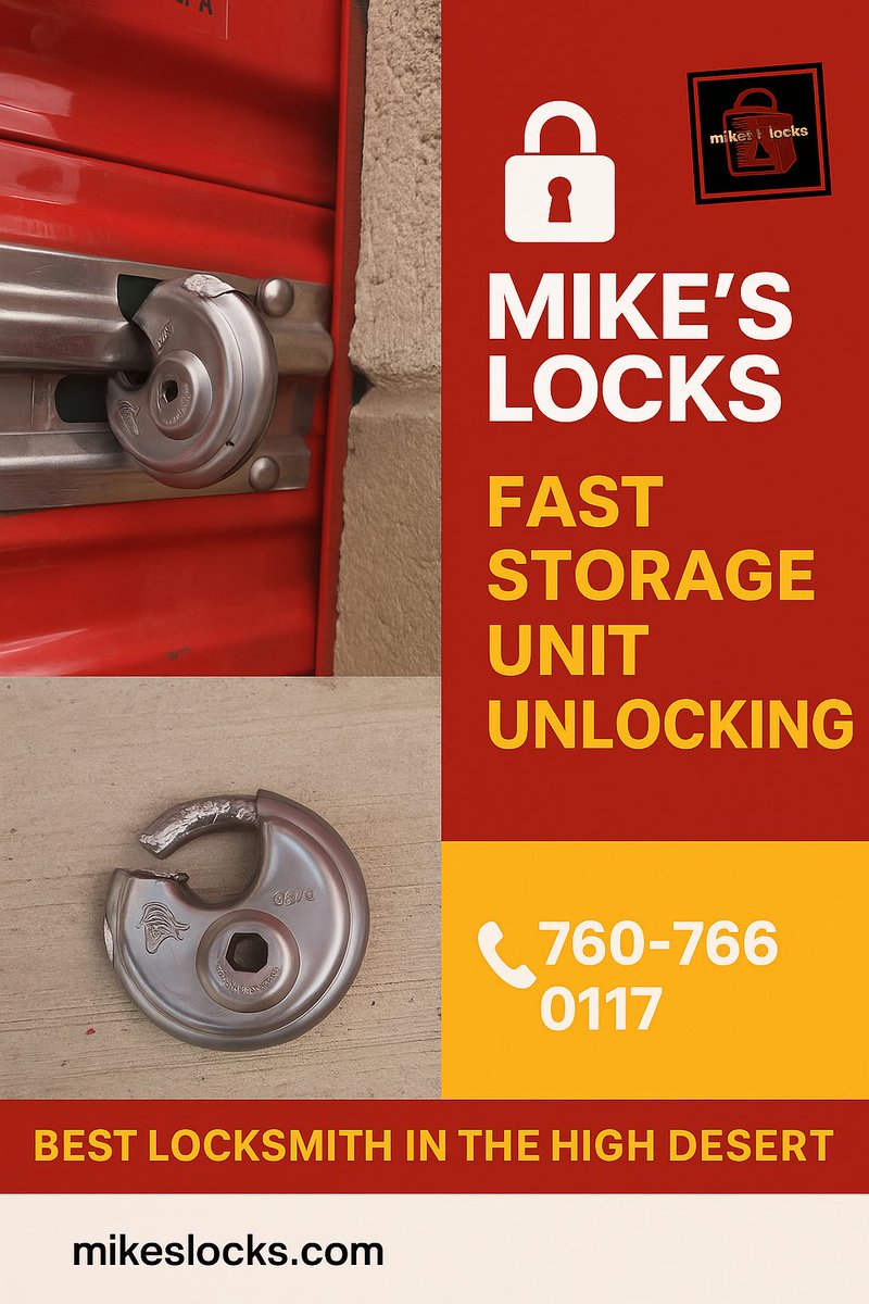 LocksMikes's tweet image. 🔐 Locked out of your storage unit? Mike’s Locks gets you back in fast &amp;amp; damage-free across Victorville, Apple Valley &amp;amp; the High Desert. Quick, reliable, on-site service you can trust.  #MikesLocks #StorageLockout