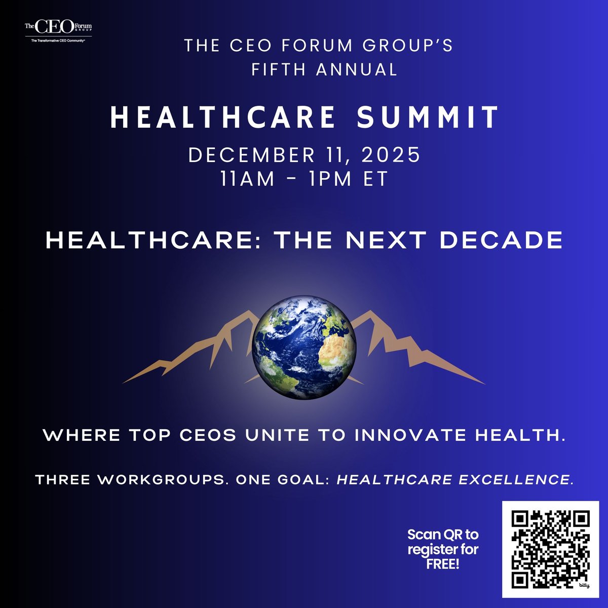 Where visionaries meet, innovation happens. Don’t miss our Fifth Annual CEO Healthcare Summit this Thursday, December 11. Top leaders, three workgroups, endless impact. FREE REGISTRATION AT: bit.ly/4oJIezp