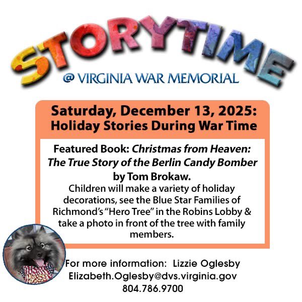 Storytime at the Memorial is back this Saturday, December 13, at 10:30 a.m. Familes welcome, the suggested age range for participants is 4 to 10 years old.