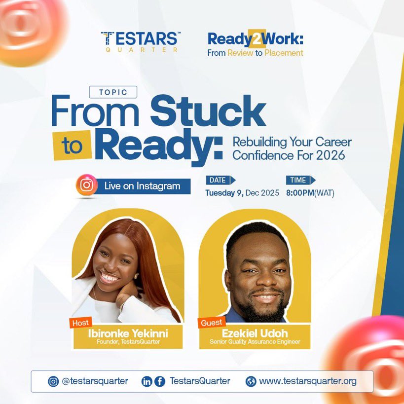 Did you miss Day 1?😔
No worries, we bring you more action as more jaw dropping conversations and insights about how you can rebuild your career confidence for next year!

Today, by 8pm WAT, join us on Instagram live for this session. 
Set a reminder here: instagram.com/p/DSC8aEmiCst/…