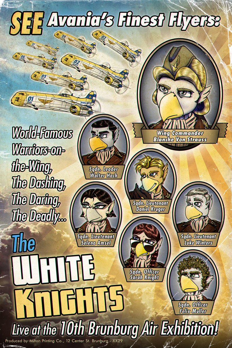 Issue No.7 of my #webcomic Avania, concludes with an ad-hoc engagement and a bold boast! But the aerial action isn't over yet, so stay tuned!

Avania No.7, pages 20-21 + Back Cover worldofavania.com