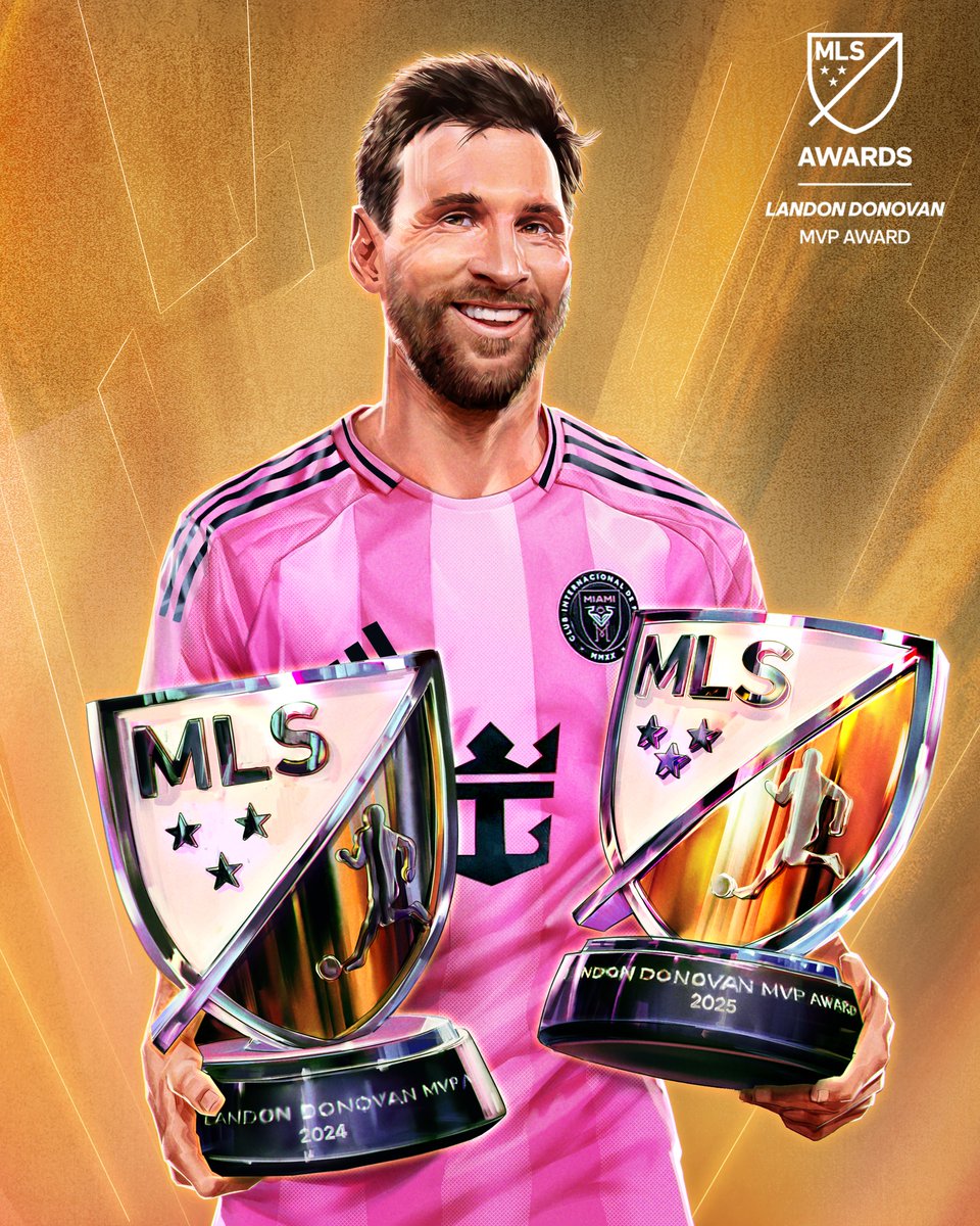 1st back-to-back MLS MVP ... at 38. For field player players in football, that usually means retired 5y ago. Viva Messi, Viva Futbol! 👏⚽

mlssoccer.com/news/inter-mia…

#messi #mls #argentina #intermiami #intermiamicf #imcf #miami #americas #futbol #football #soccer