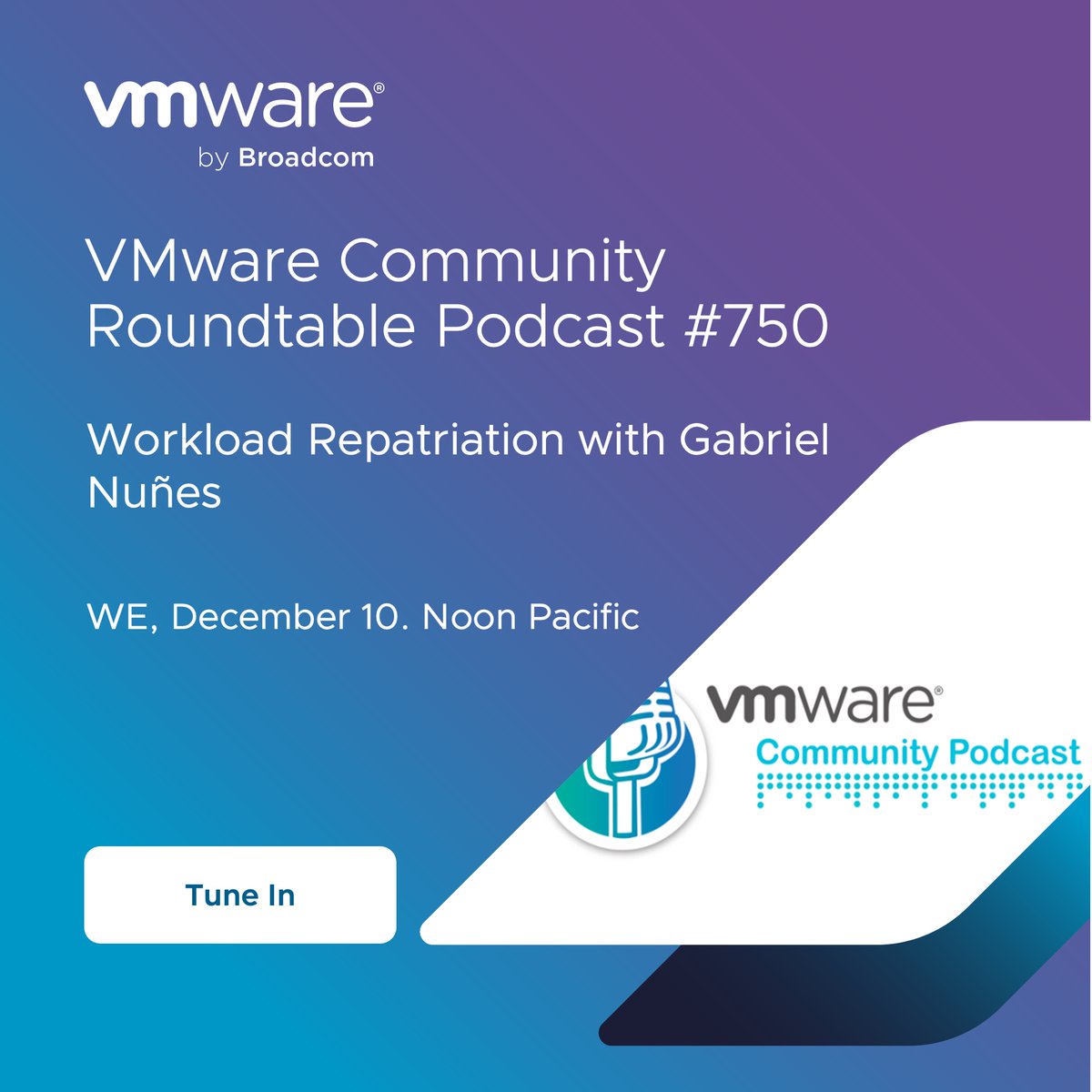 VMwareCommunity's tweet image. 🎙️ What goes into bringing workloads back on-prem?
 
Join the #VMware CMTY Roundtable WE, Dec.10. Guest #vExpert @vGabiNunes unpacks his popular blog on cutting costs, boosting control, and rethinking cloud strategy.
 
Don’t miss it → brcm.tech/3XJq9Xe
@ericnipro @plankers
